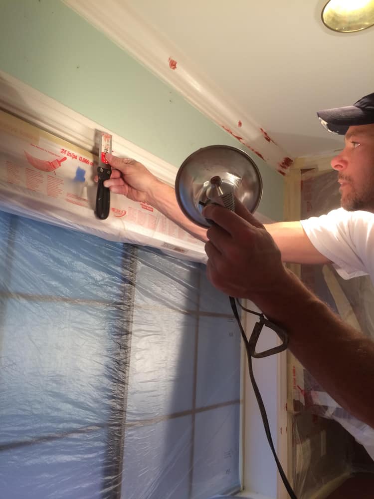 Interior before and after