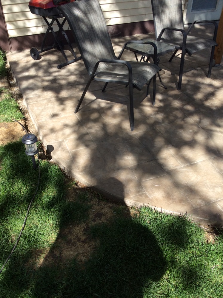 Stamped Concrete Patio w/awning