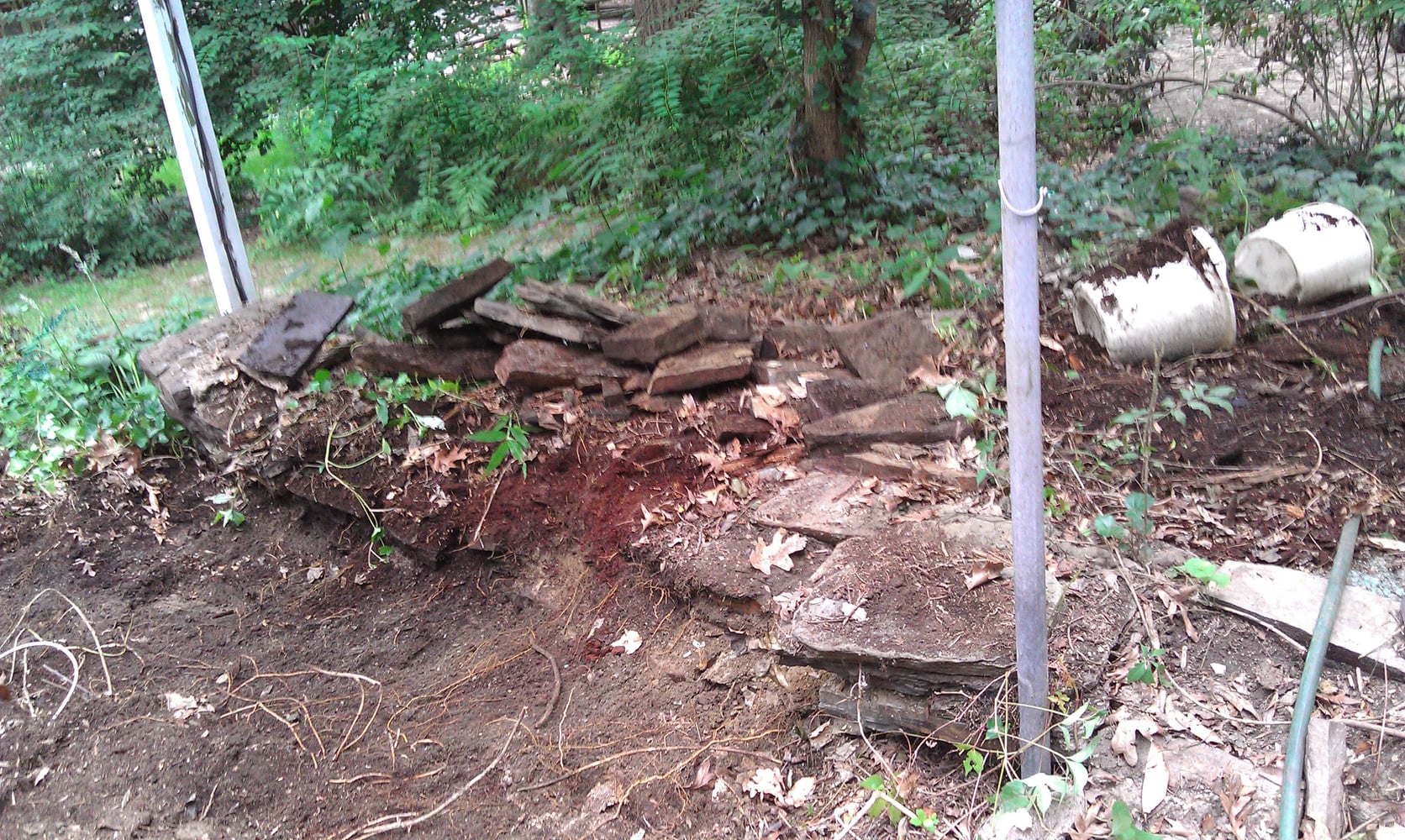 Pool Deck and stone wall