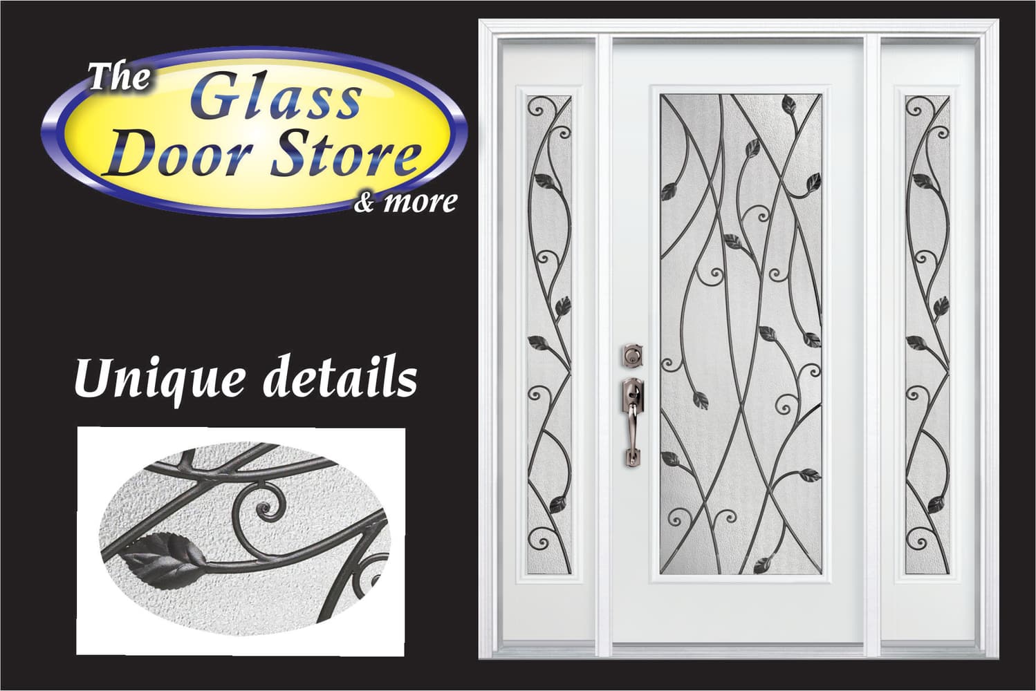 Wrought Iron glass doors for fiberglass exterior doors