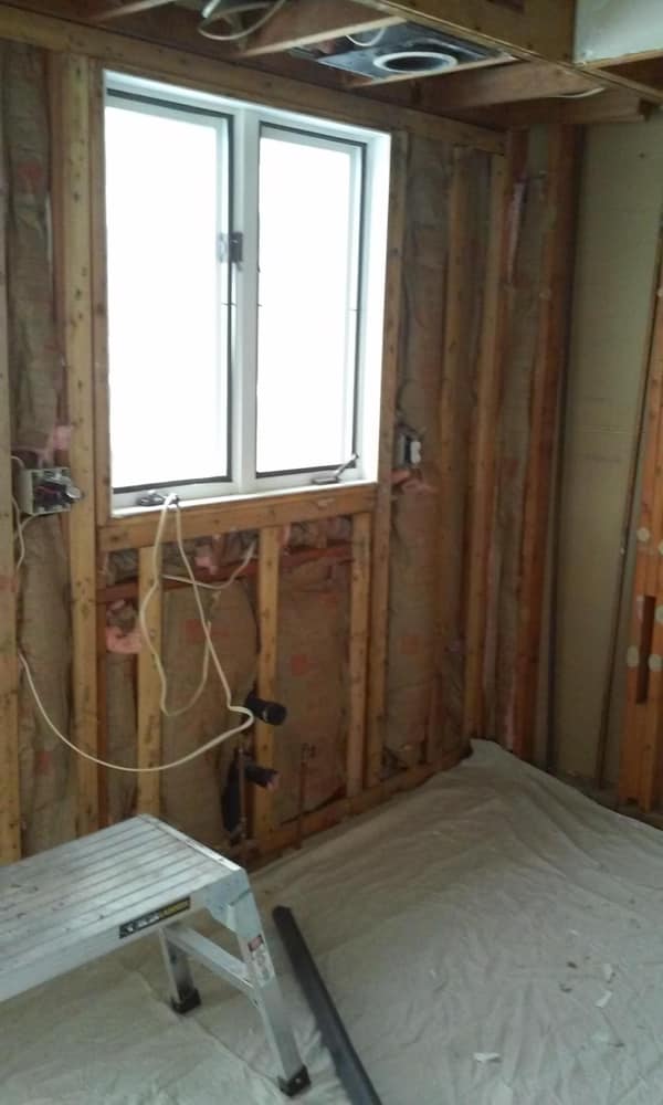 Kitchen remodel after water damage.