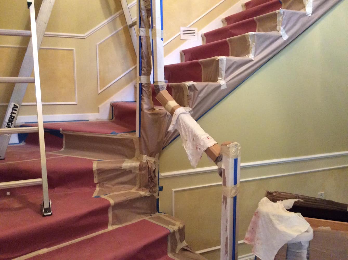 Interior before and after