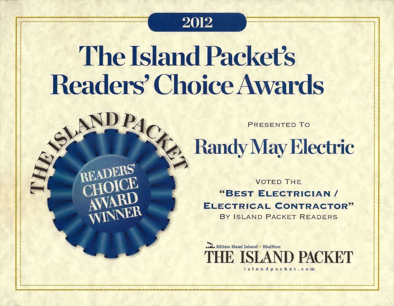 Readers Choice Awards - Best Electrician, Electrical Contractor