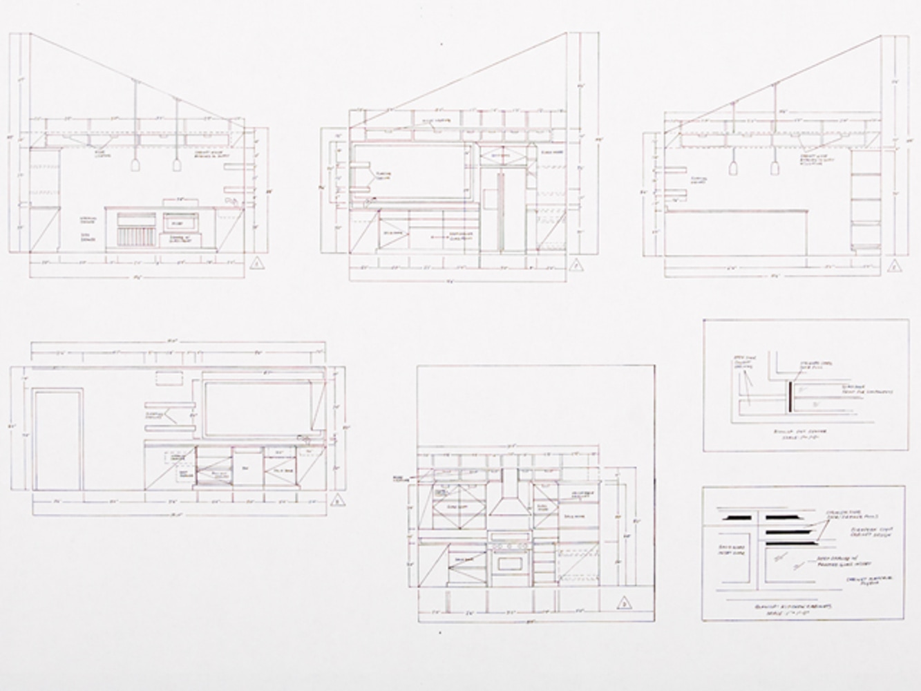 Residential kitchen elevation and cabinet detail