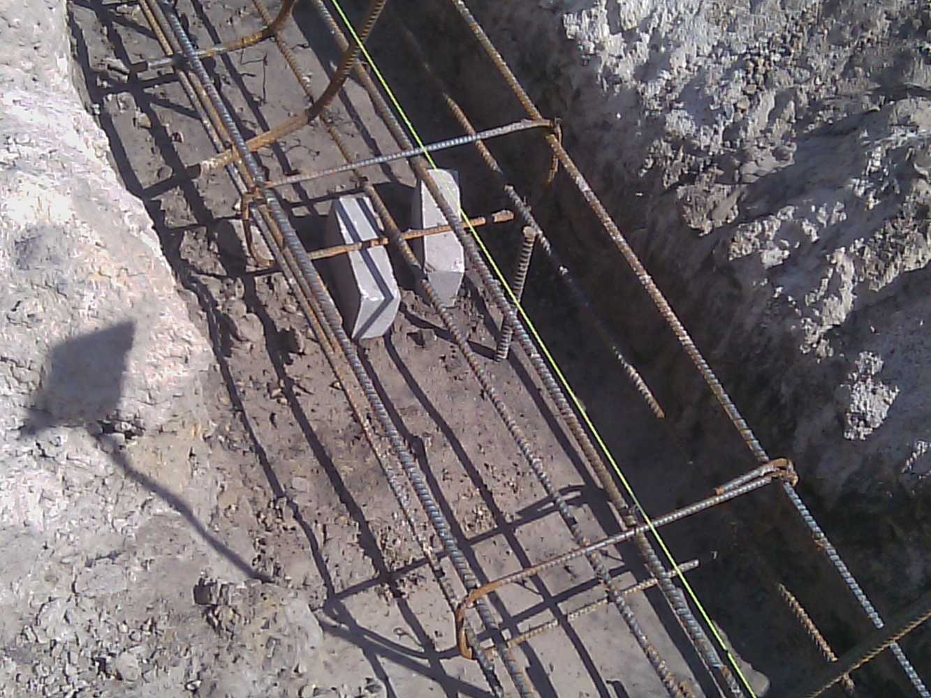 Concrete Footers with rebar supports. Inspected and passed