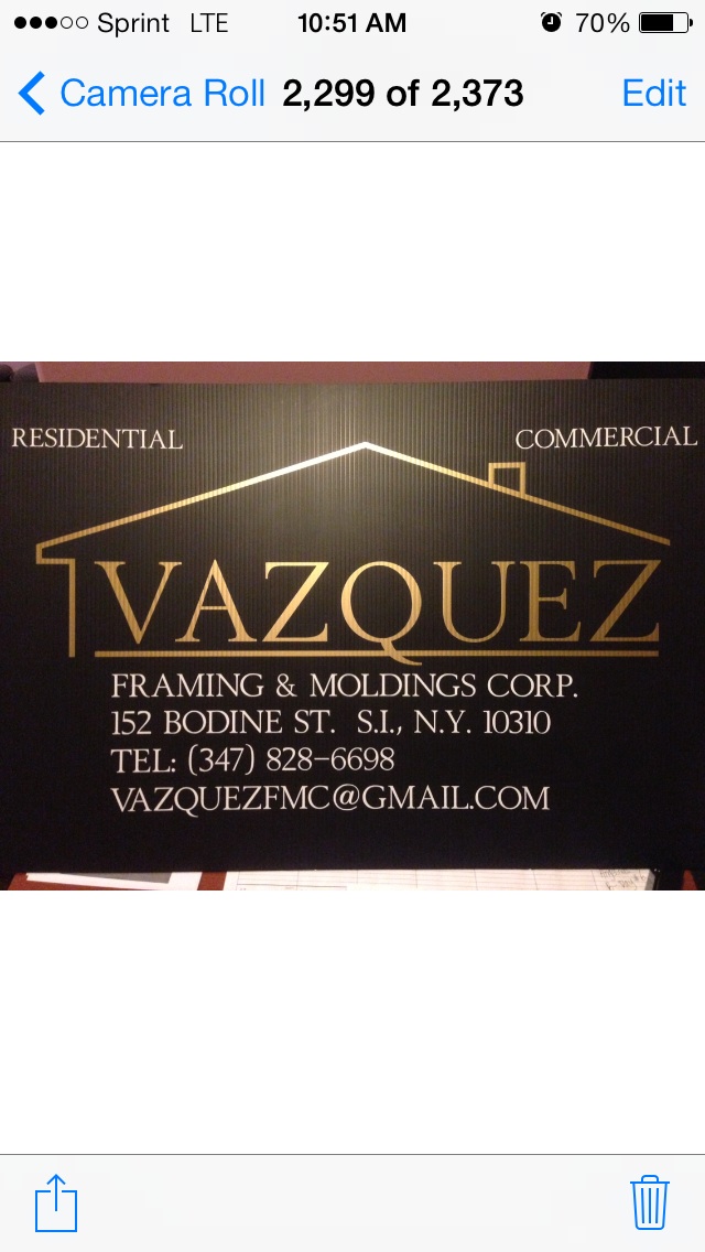 Vazquez Framing And Moldings corp