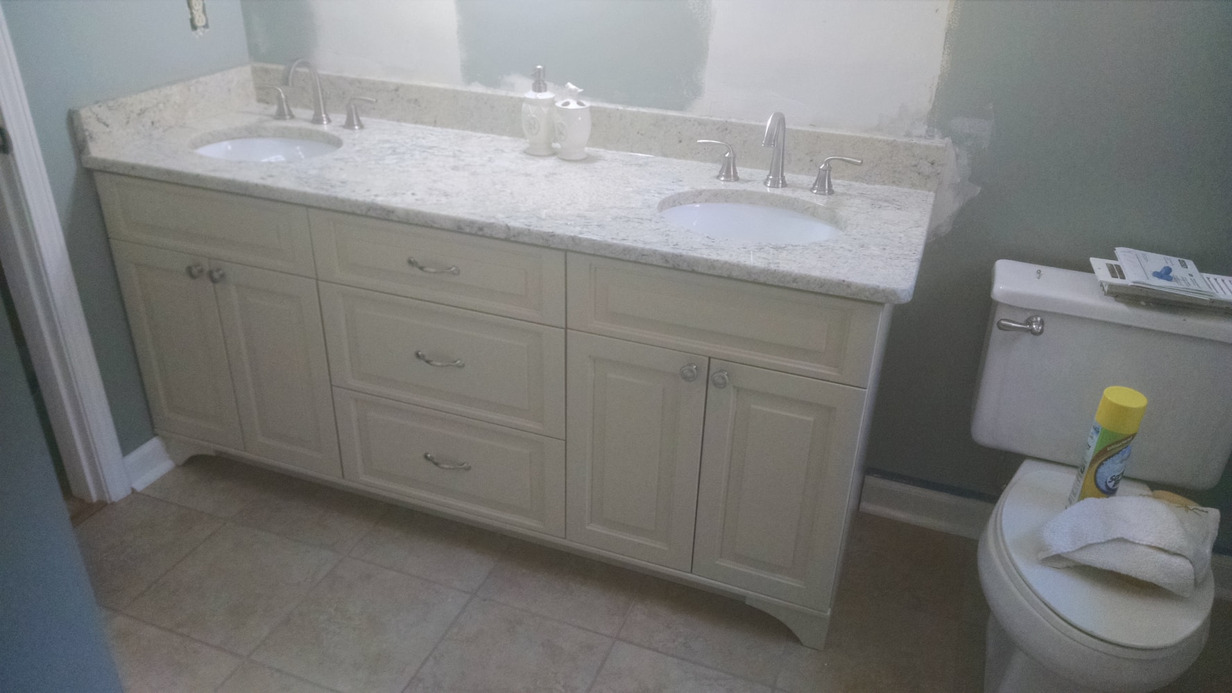 New Vanity Single Bowl to Double Bowl Conversion