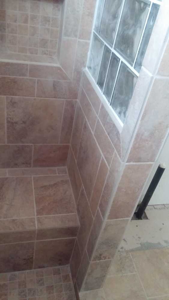 Oversize Stall Shower Glass Block