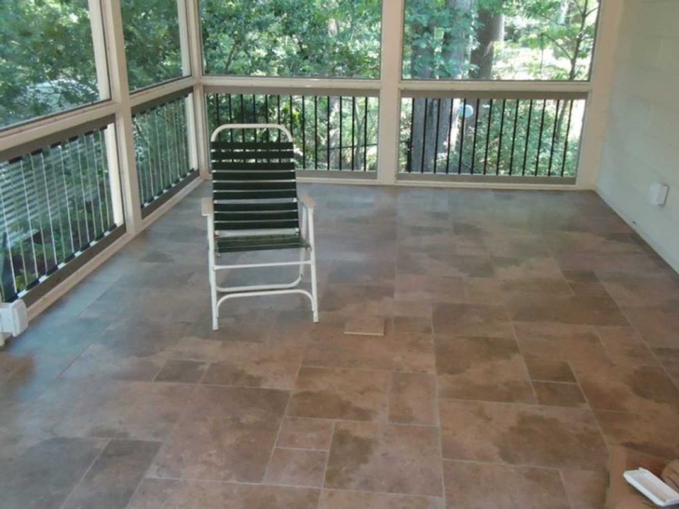 Interior tile floor in Chapel Hill porch
