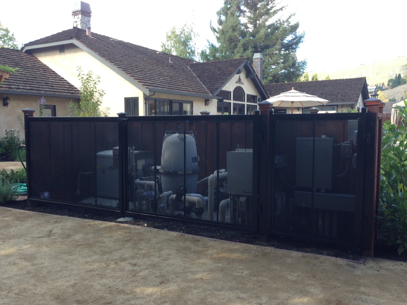 Ornamental iron fences. 