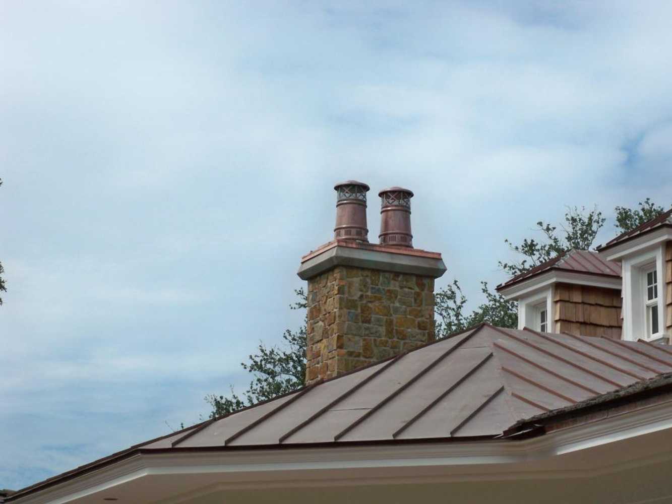 European Copper Pots on 5 chimneys.