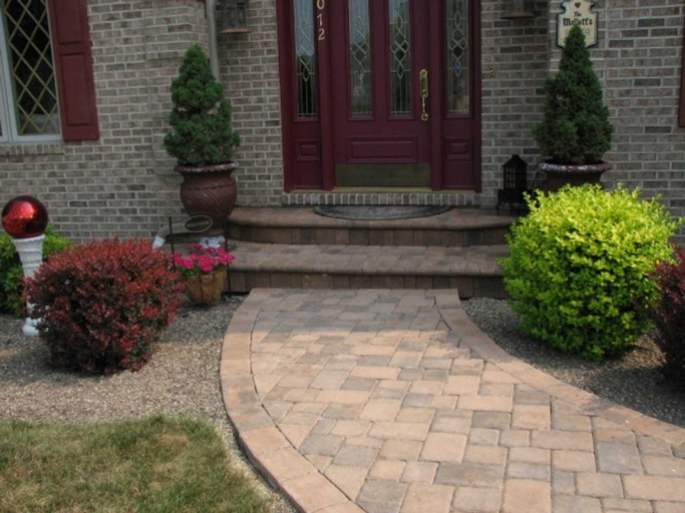Paver driveway, courtyard, and walkway