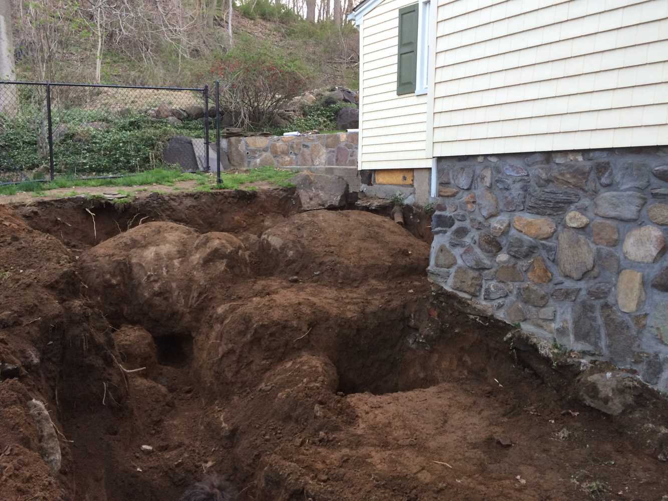 Croton addition excavation, drainage, foundation sealing