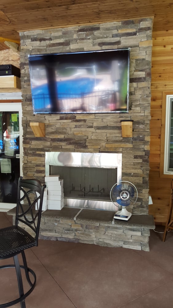 Covered Patio with Outdoor Kitchen and Fireplace (48' by 20')