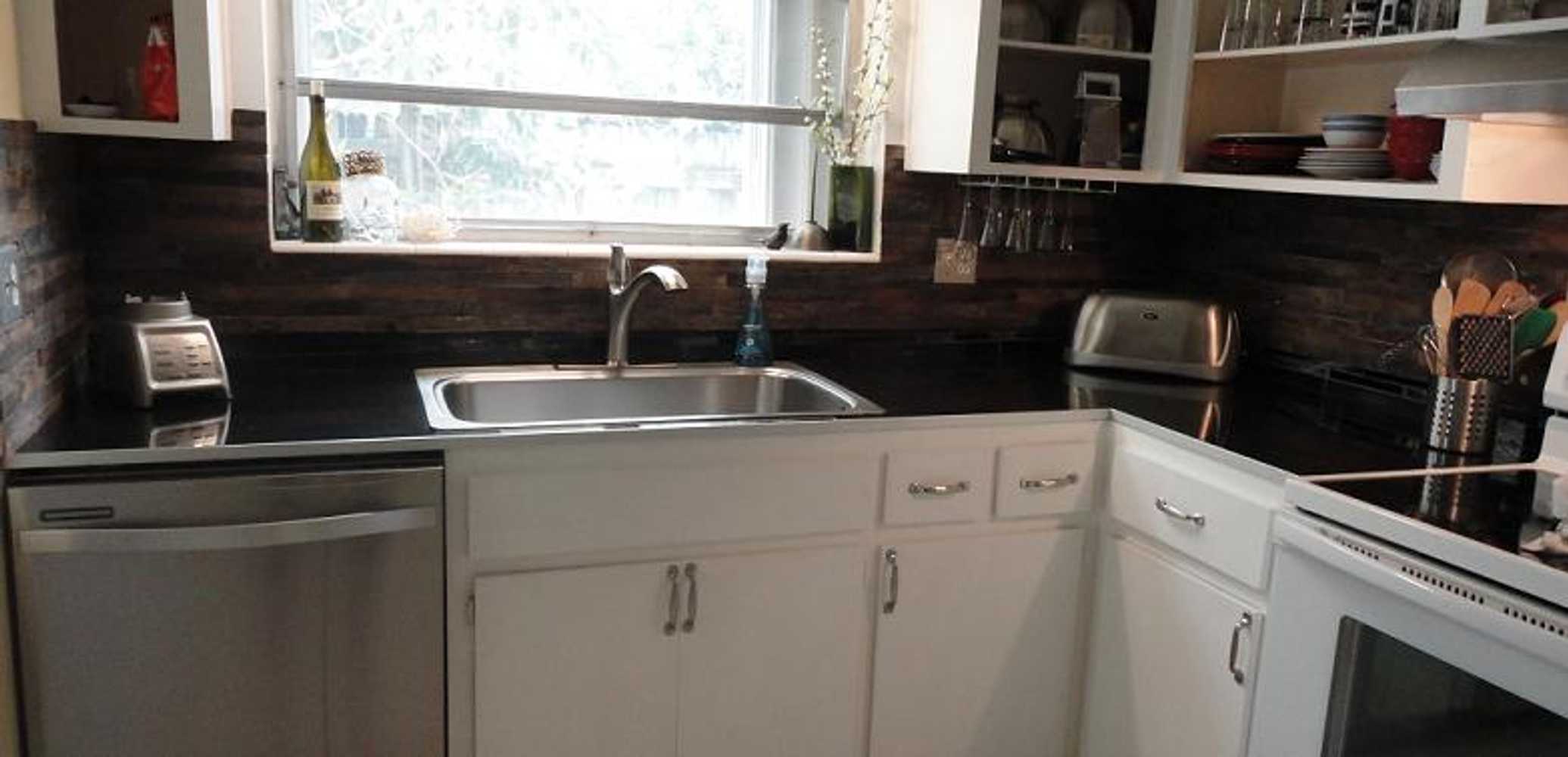 Reclaimed Wood Backsplash