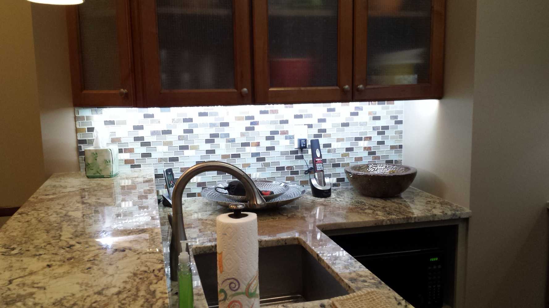 Custom tile backsplash installations