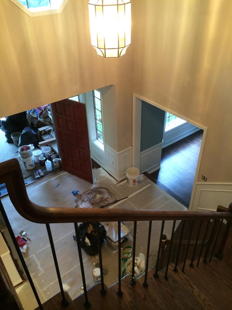 Interior before and after