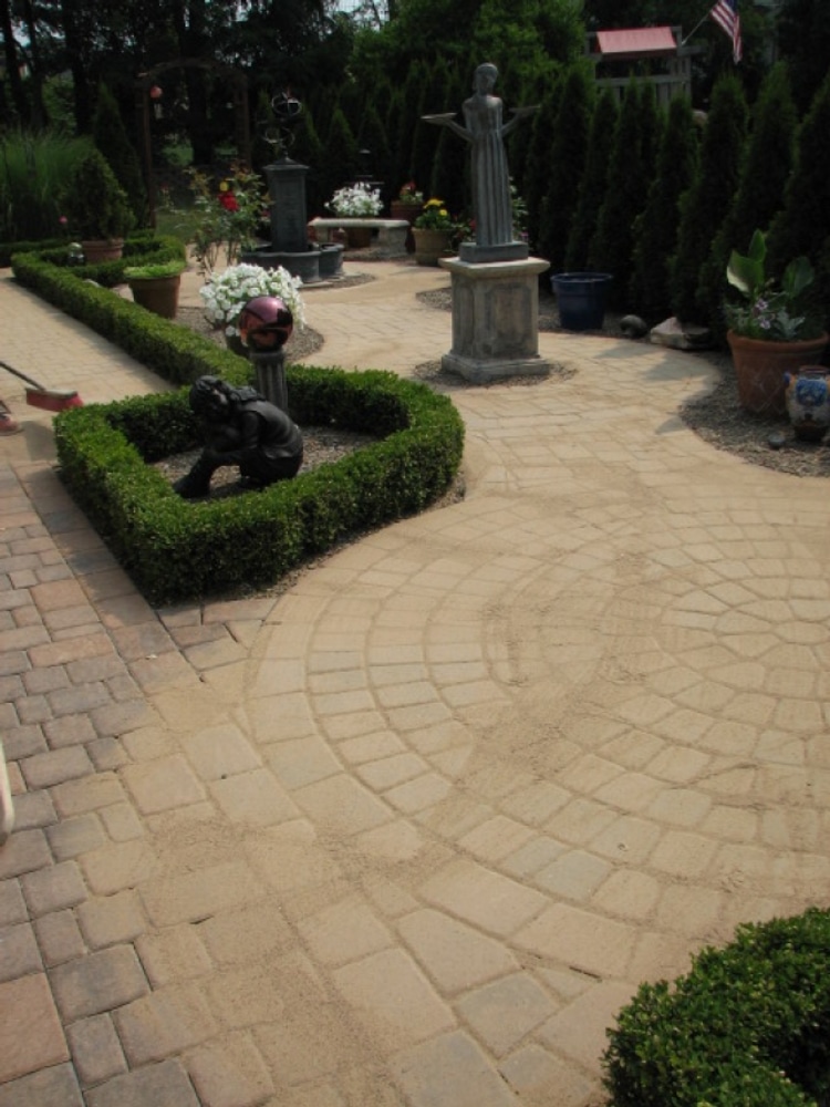 Paver driveway, courtyard, and walkway
