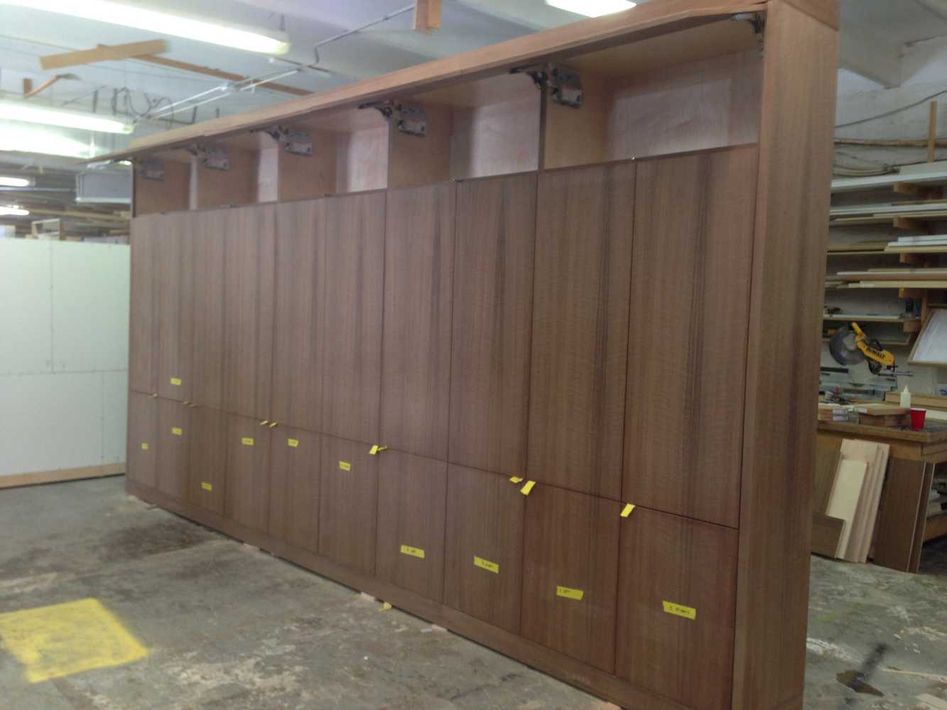 Wooden wall with tv unit