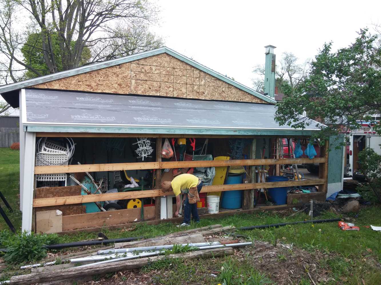 Garage Wall and Roof Repair